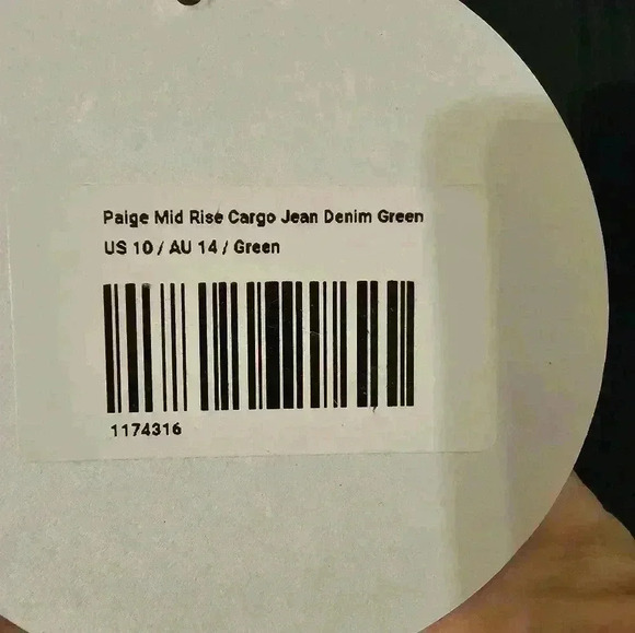 Princess Polly NWT Paige Mid Rise Cargo Jeans Denim Green Size 10 - Picture 2 of 8